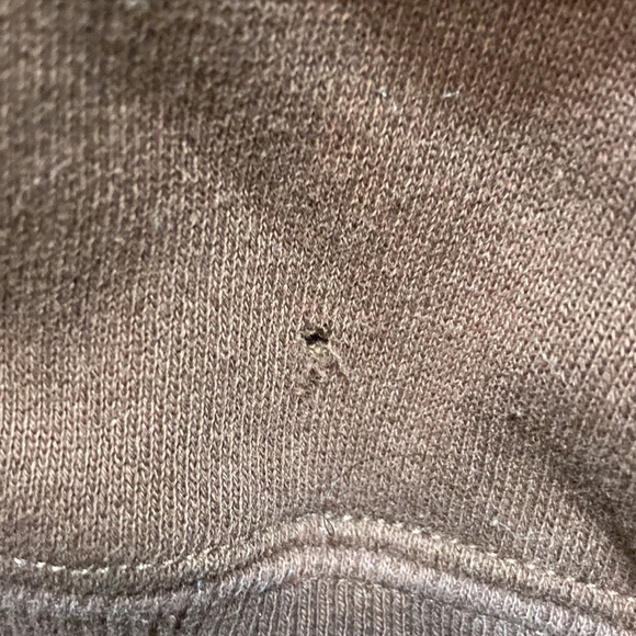 Mens Destressed Hoodie 2XL Dark Brown Zip front - Picture 10 of 10